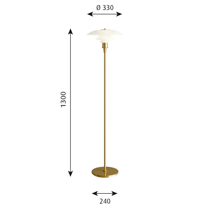 PH 3½-2½ golvlampa - Mässing - Louis Poulsen