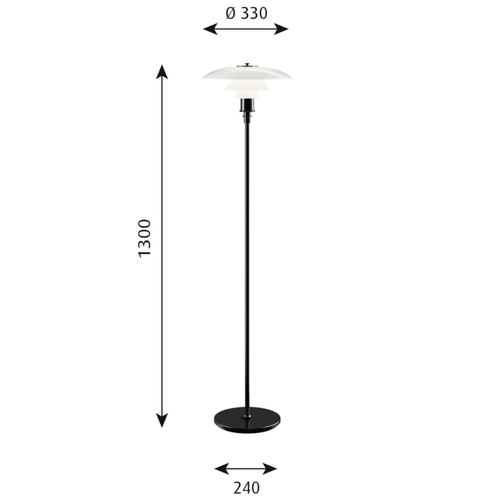 PH 3½-2½ golvlampa, Svart Louis Poulsen