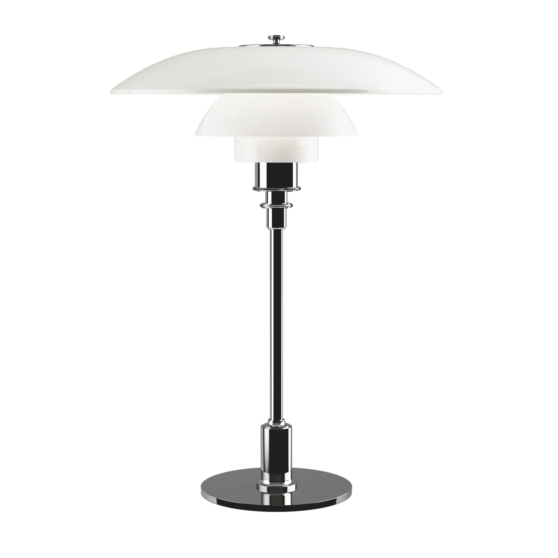PH 3½-2½ opalglas bordslampa, Krom Louis Poulsen