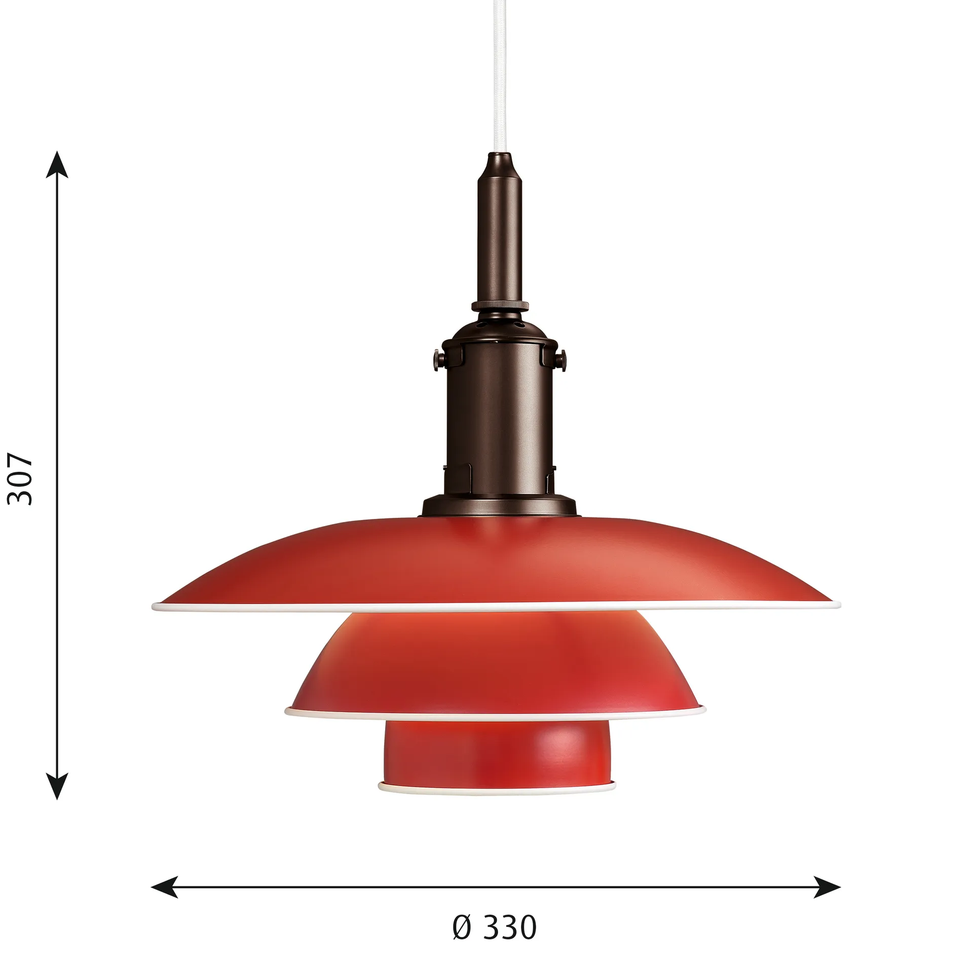 PH 3½-3 pendel, Röd Louis Poulsen