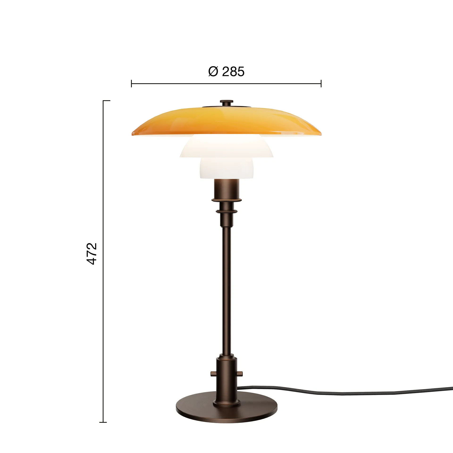 PH 3/2 bordslampa Centenary Edition, Amber-opal white Louis Poulsen