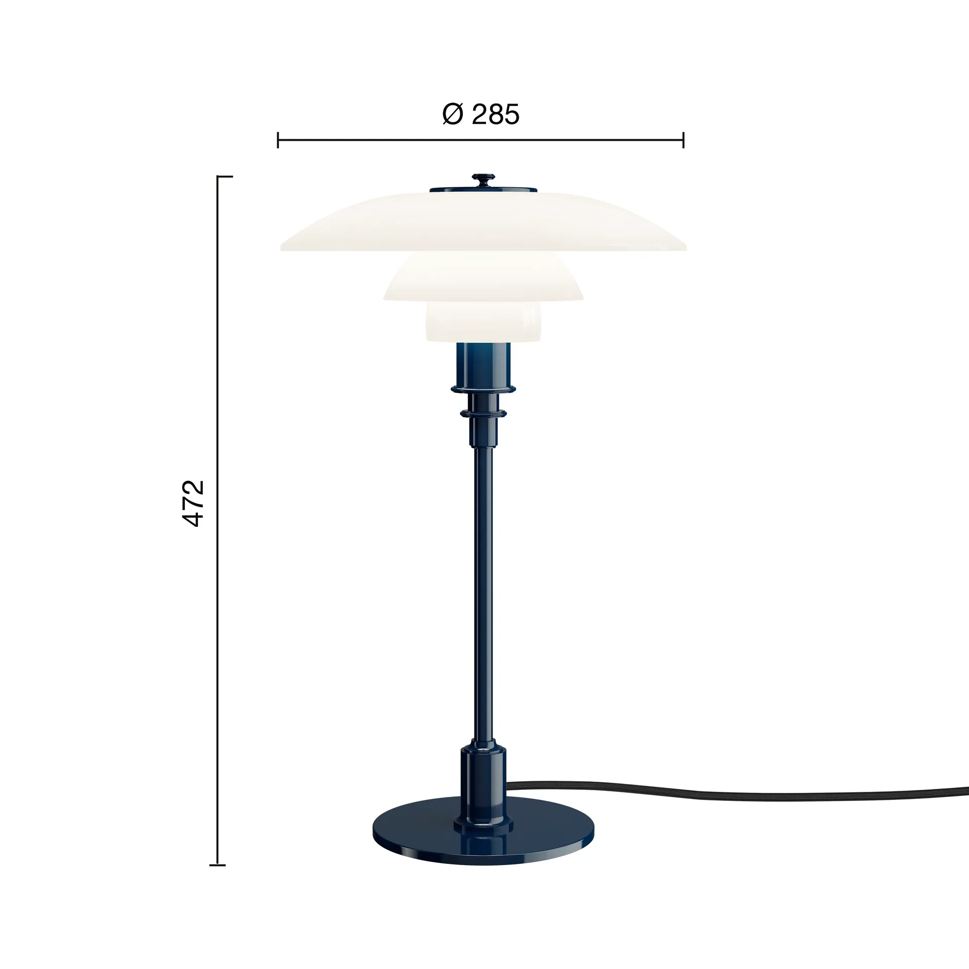 PH 3/2 bordslampa, Glossy deep blue Louis Poulsen