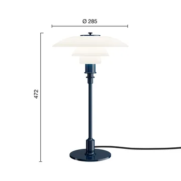 PH 3/2 bordslampa - Glossy deep blue - Louis Poulsen