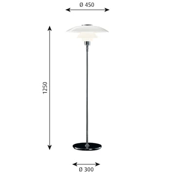PH 4½-3½ golvlampa - Krom - Louis Poulsen