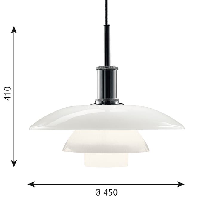 PH 4½-4 opalglas pendel - Krom - Louis Poulsen