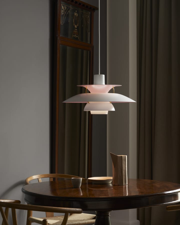 PH 5 Anniversary jubileumsutgåva pendel, Matte white-pale rose Louis Poulsen