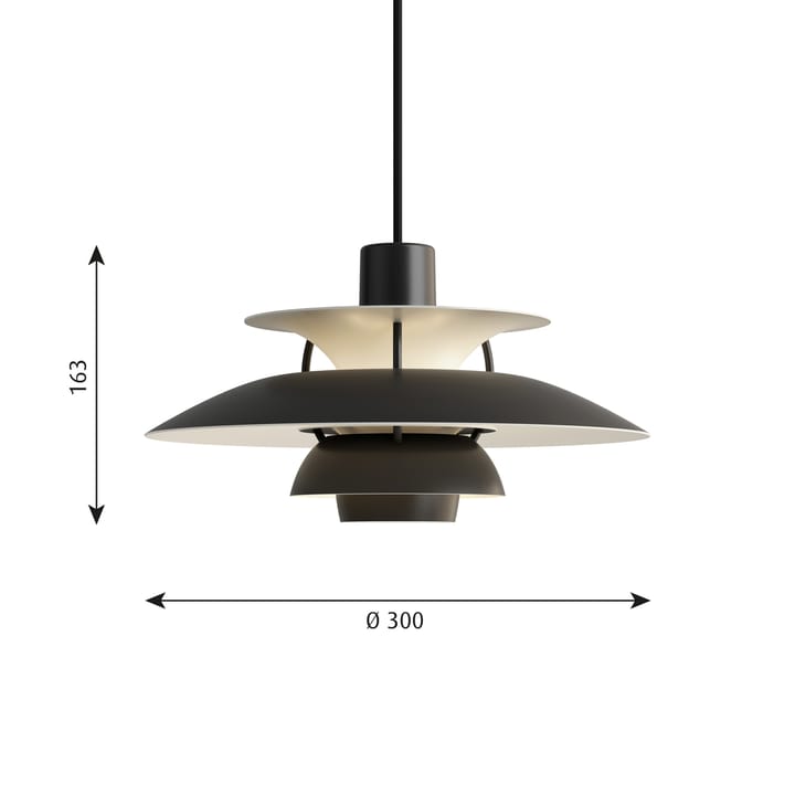 PH 5 MINI pendel monokrom, Svart Louis Poulsen