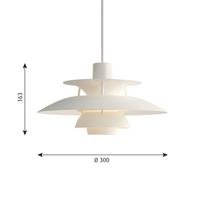 PH 5 MINI pendel monokrom, Vit Louis Poulsen