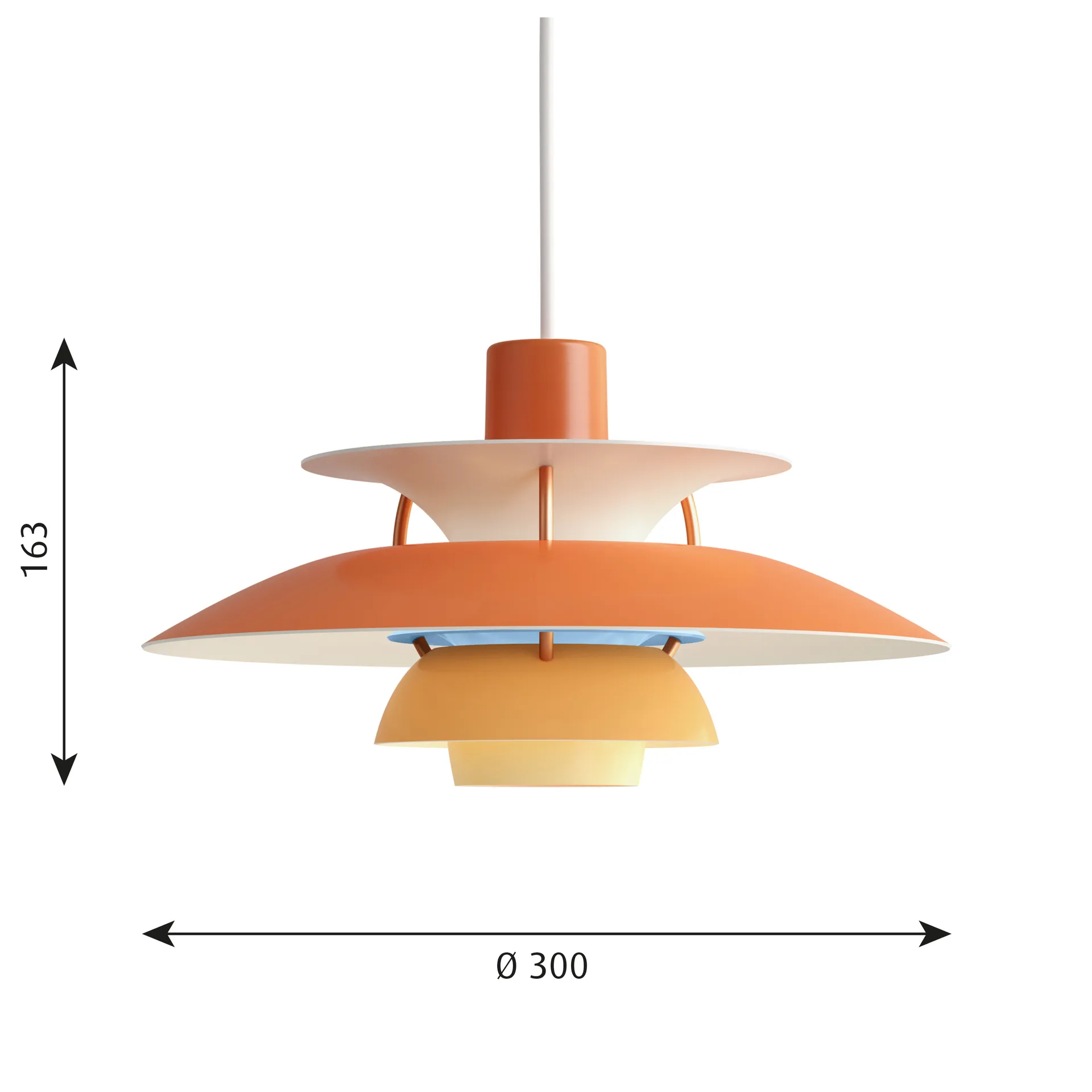 PH 5 pendel, Ø300, Orange Louis Poulsen