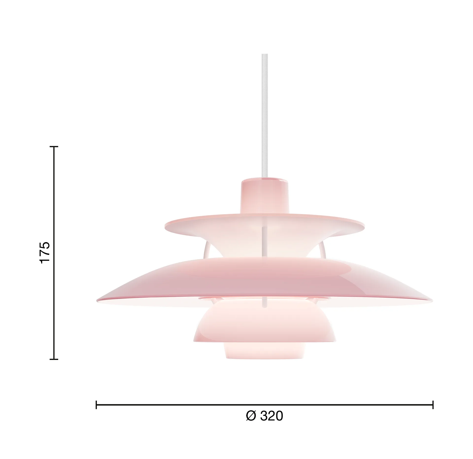 PH 5 pendel Ø32 cm, Opal pale rose Louis Poulsen