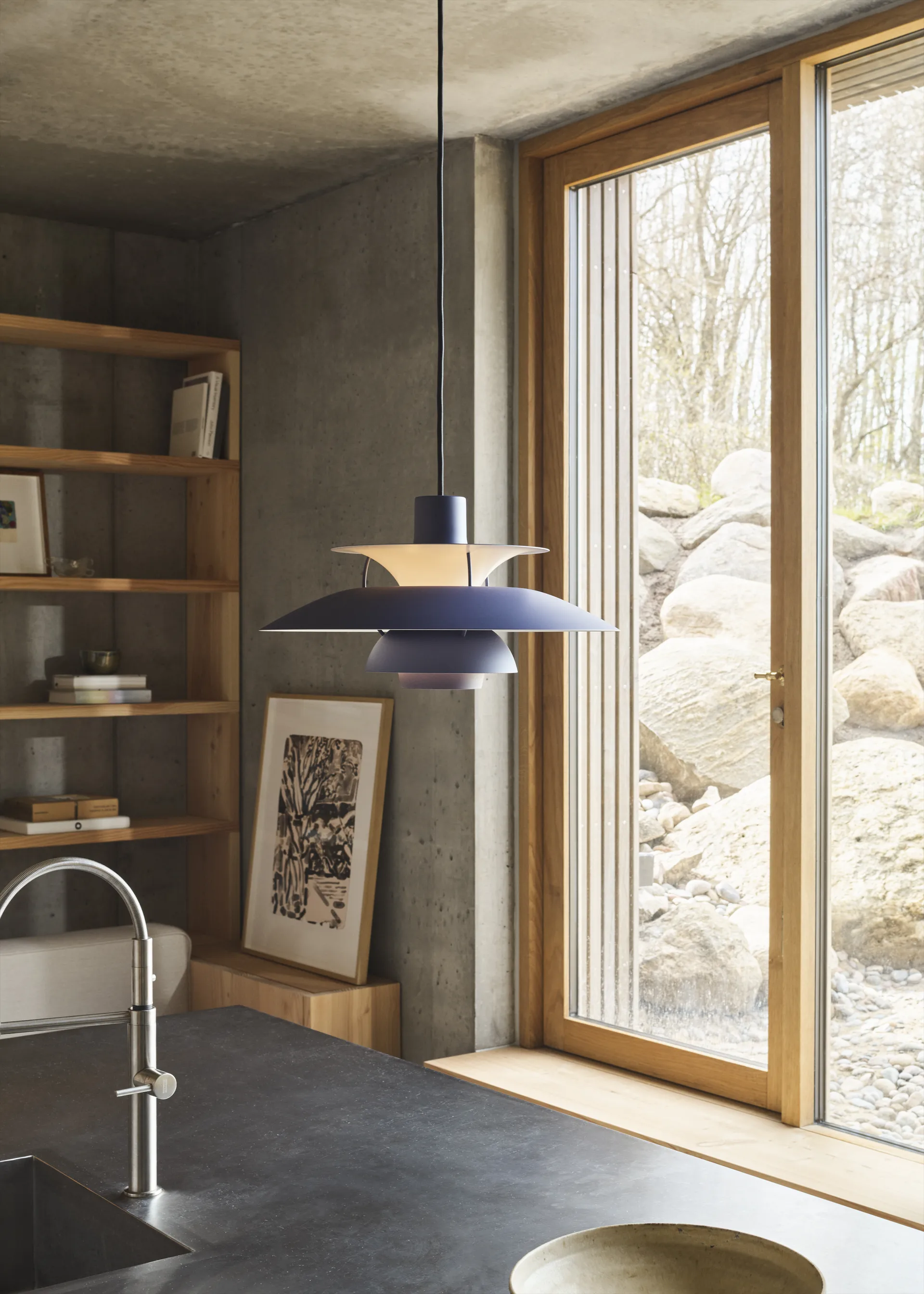 PH 5 pendel, Ø500, Monokrom Dusty indigo Louis Poulsen
