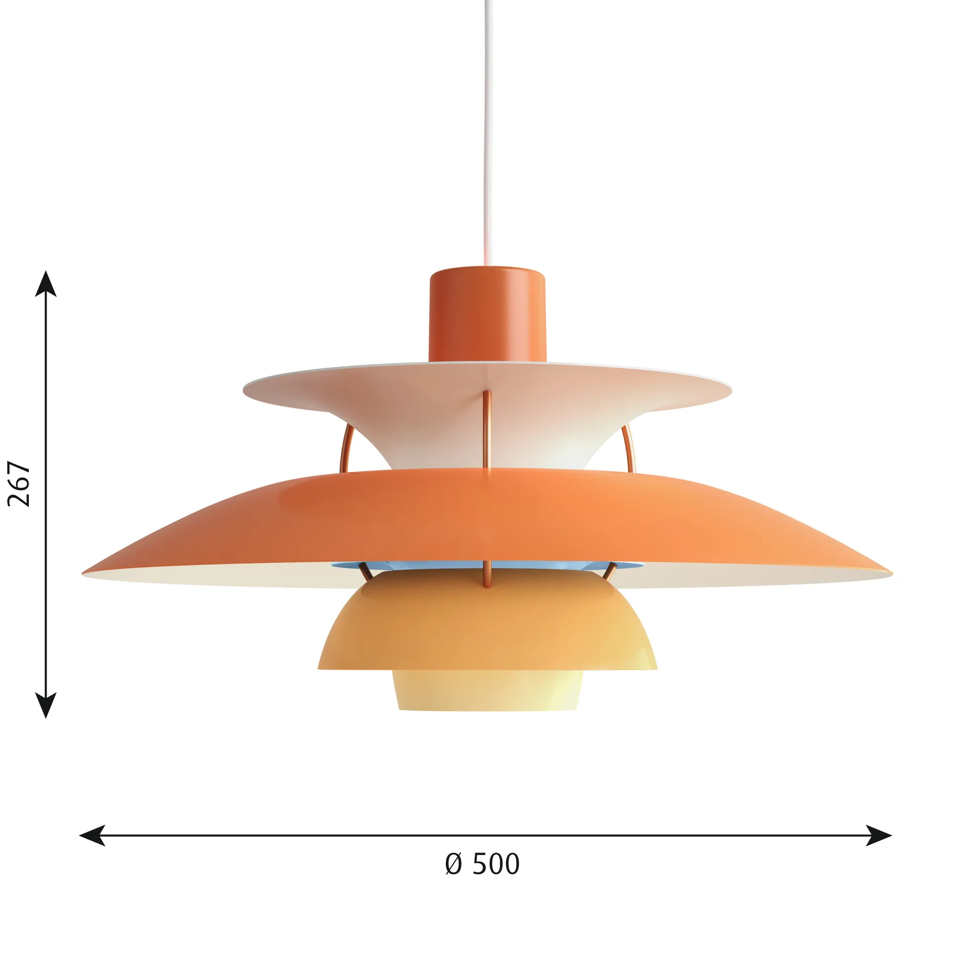 PH 5 pendel, Ø500, Orange Louis Poulsen