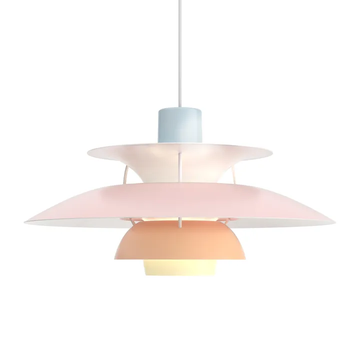 PH 5 pendel - Ø500, Pastel-blå-rosa-persika - Louis Poulsen