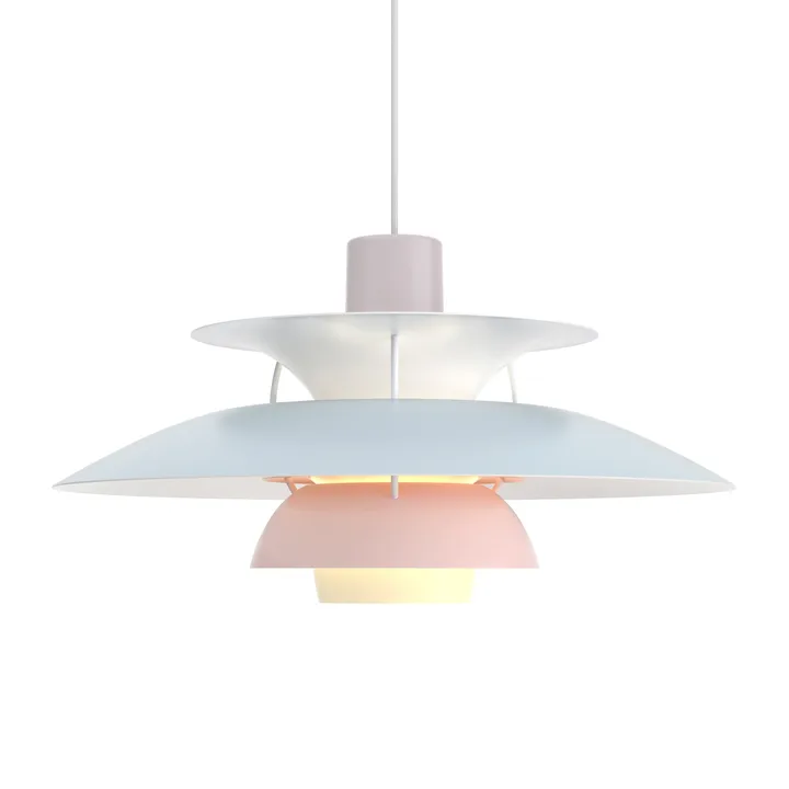 PH 5 pendel - Ø500, Pastel-ostrongrå-blå-rosa - Louis Poulsen