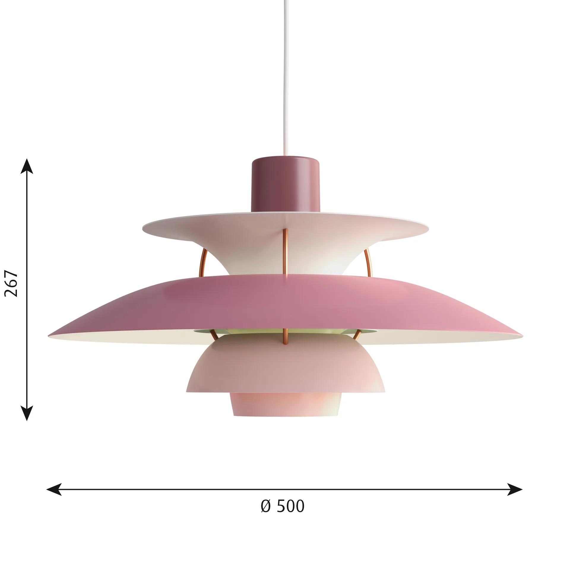 PH 5 pendel, Ø500, Rosa Louis Poulsen