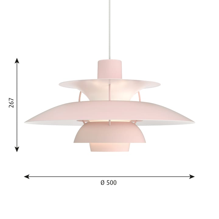 PH 5 pendel monokrom - Ljusrosa - Louis Poulsen