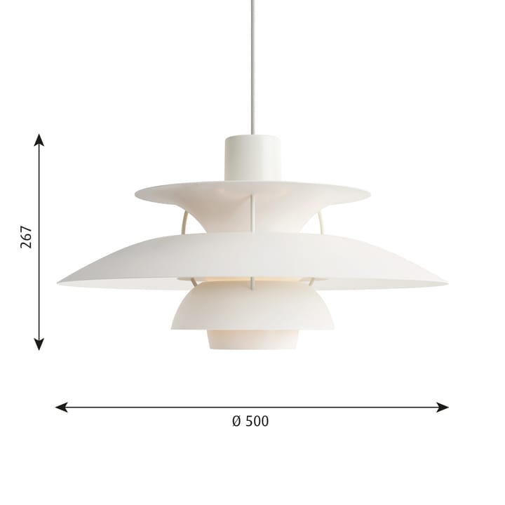 PH 5 pendel monokrom, Vit Louis Poulsen