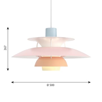 PH 5 pendel - Pastel-blå-rosa-persika - Louis Poulsen
