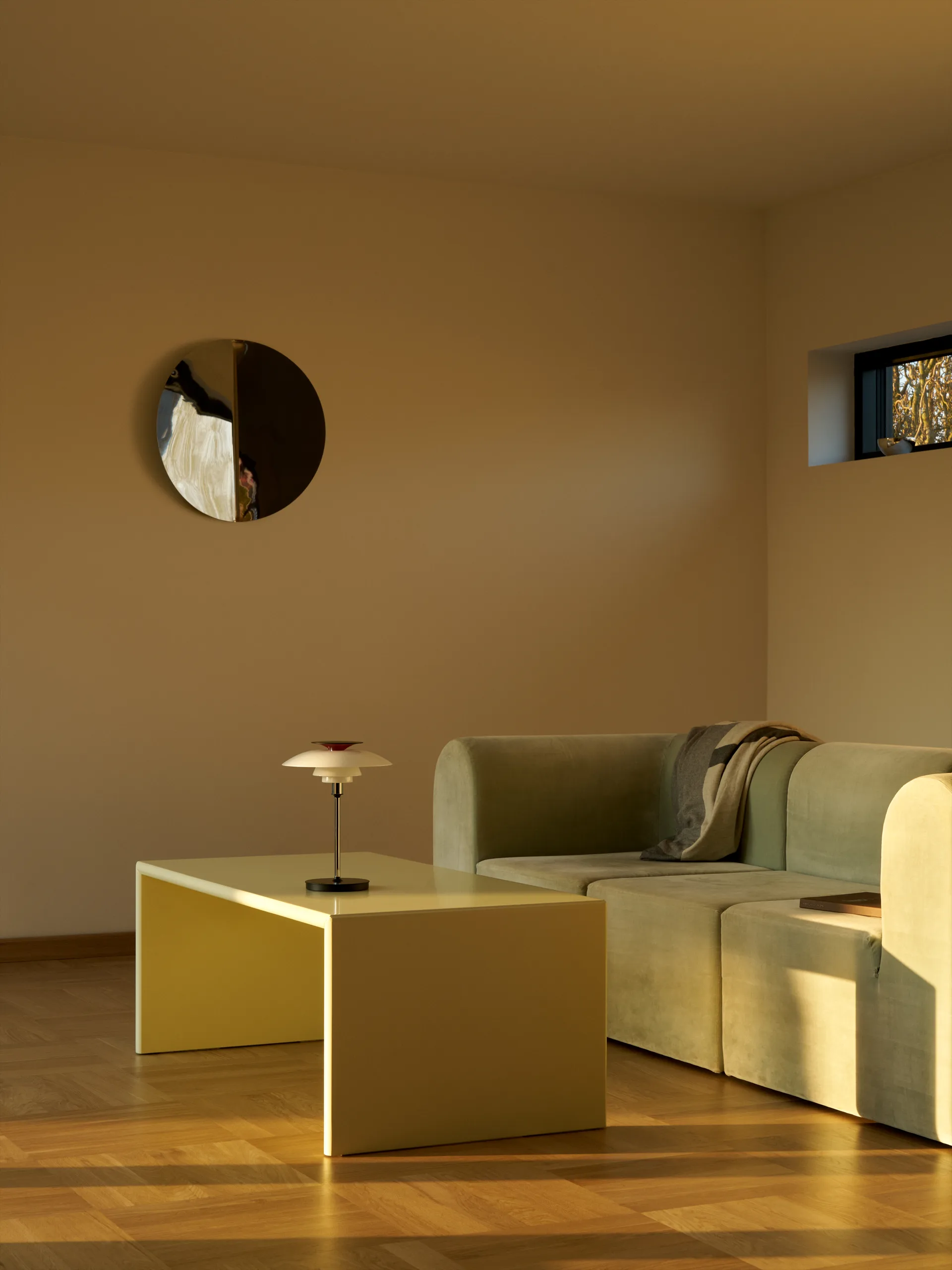 PH 80 portabel bordslampa, Vit opal, krompläterad Louis Poulsen