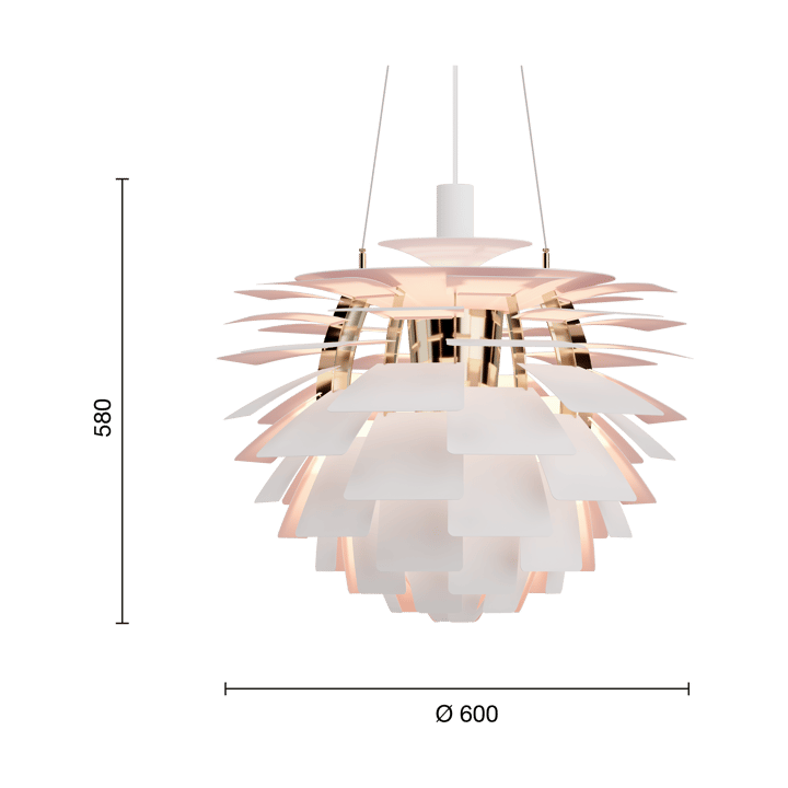 PH Artichoke Anniversary jubileumsutgåva pendel - Matte white-pale rose Ø60 cm - Louis Poulsen