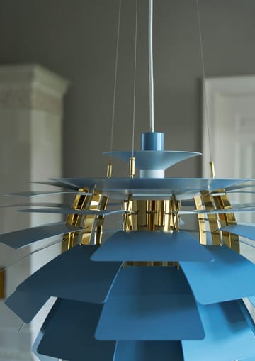 PH Artichoke pendel Ø60 cm - Dusty blue-brass metallised - Louis Poulsen