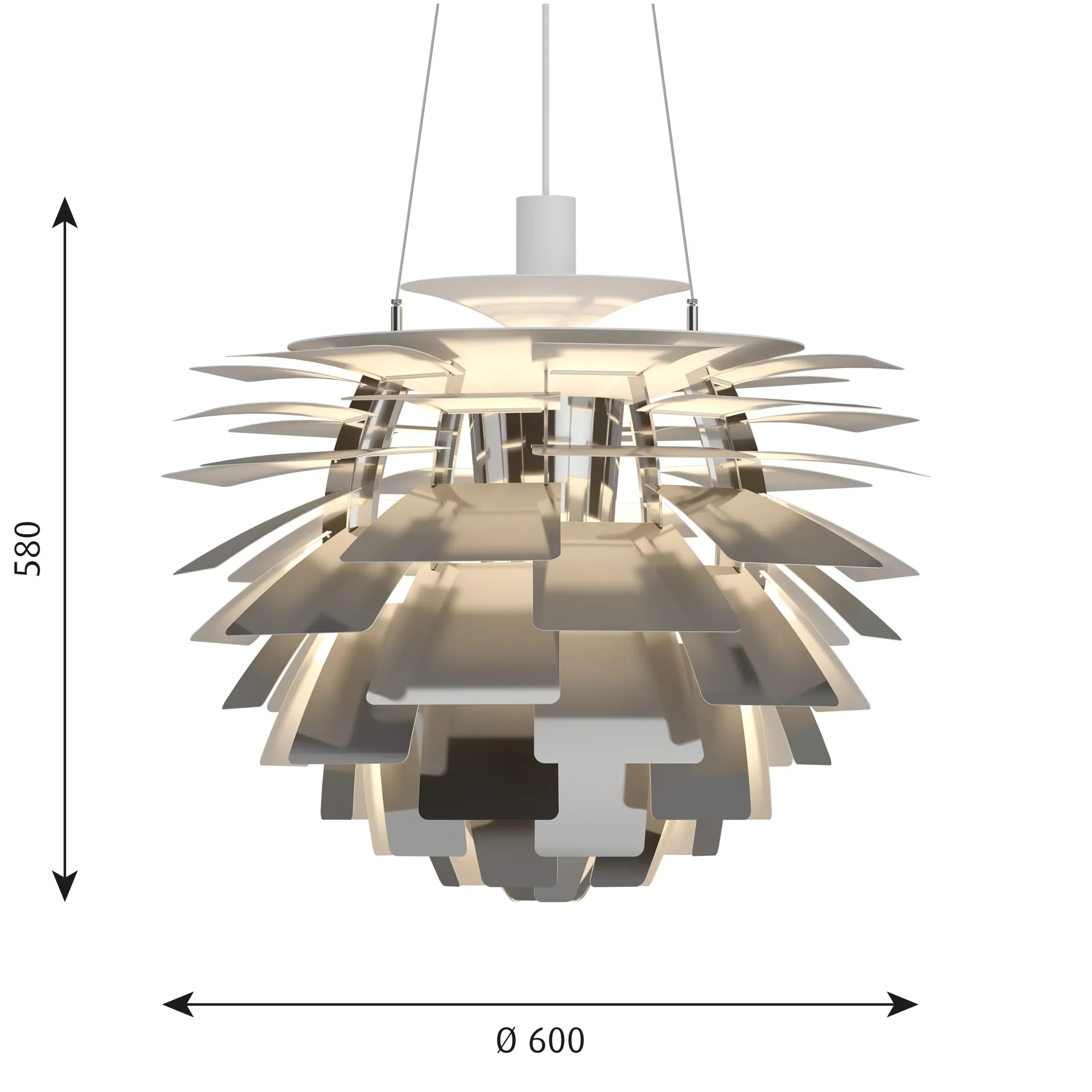 PH Artichoke pendel Ø60 cm, Rostfritt stål polerad Louis Poulsen