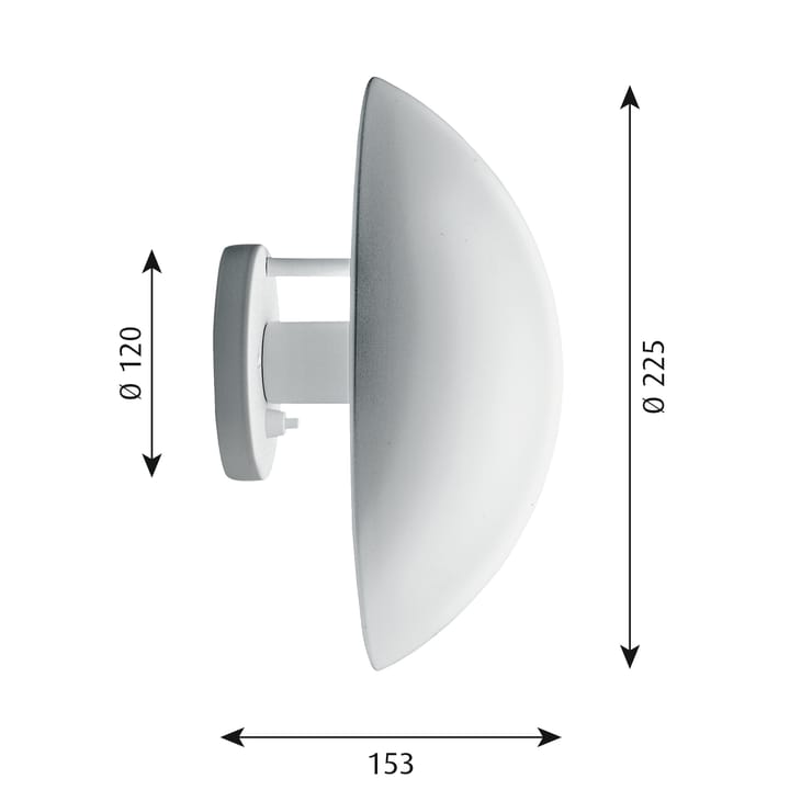 PH Hat vägglampa Ø22,5 cm, Vit Louis Poulsen