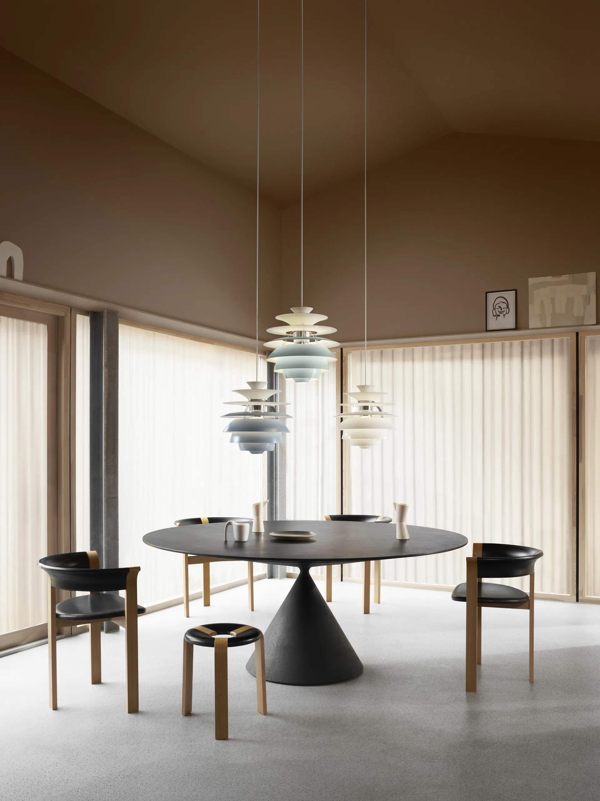 PH Snowball pendel E27, Dusty green-chrome Louis Poulsen