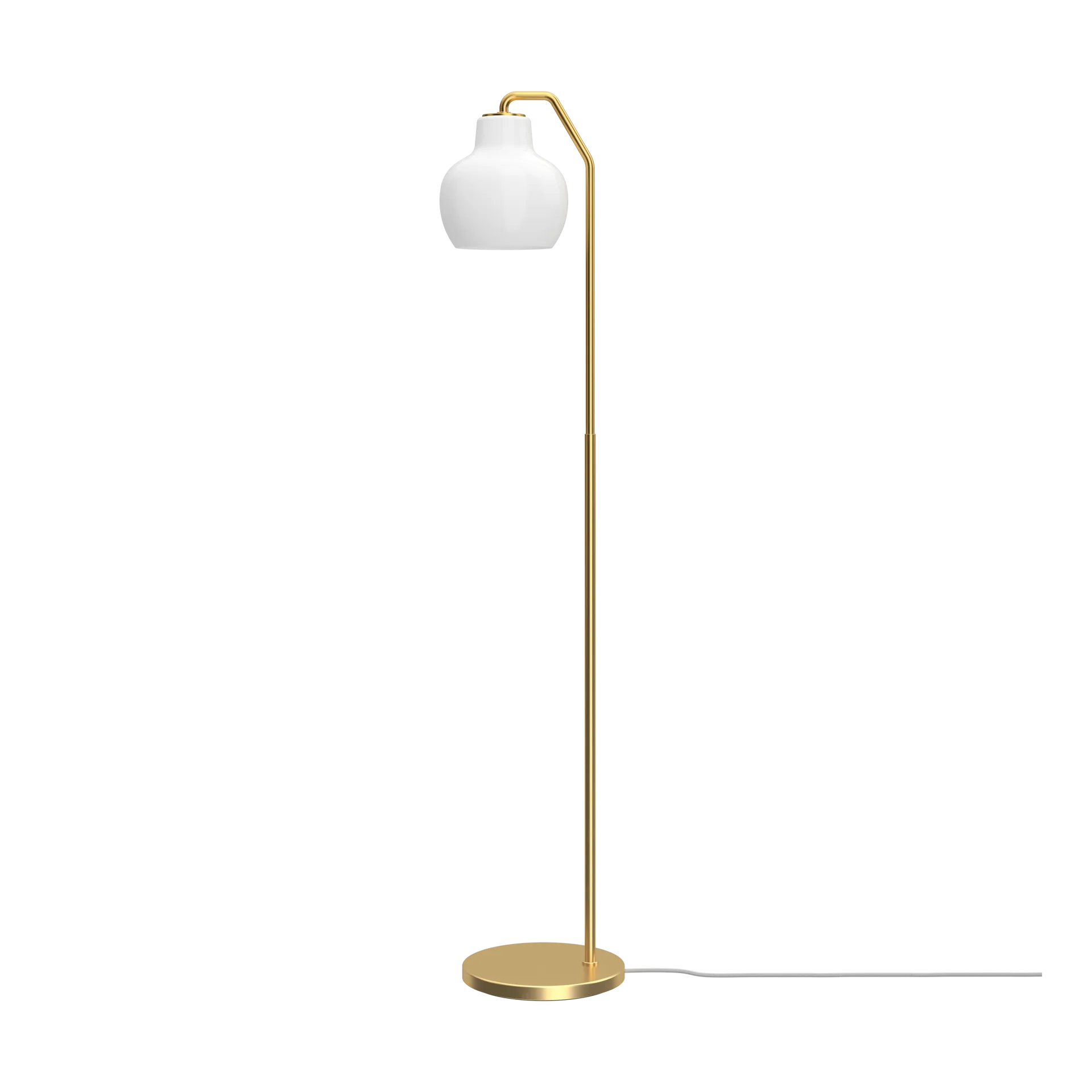 VL Ring Crown golvlampa, Mässing-opalglas Louis Poulsen