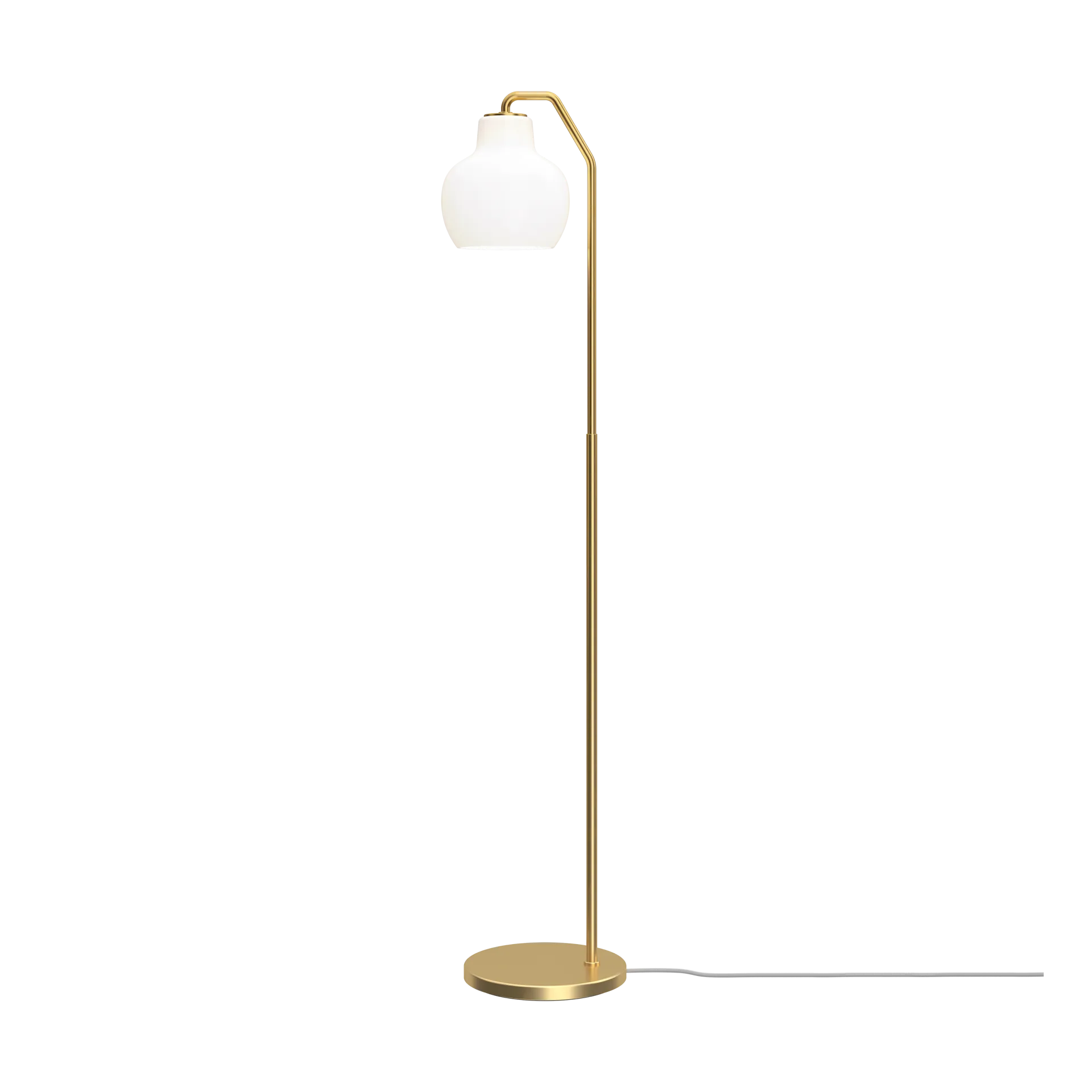 VL Ring Crown golvlampa, Mässing-opalglas Louis Poulsen