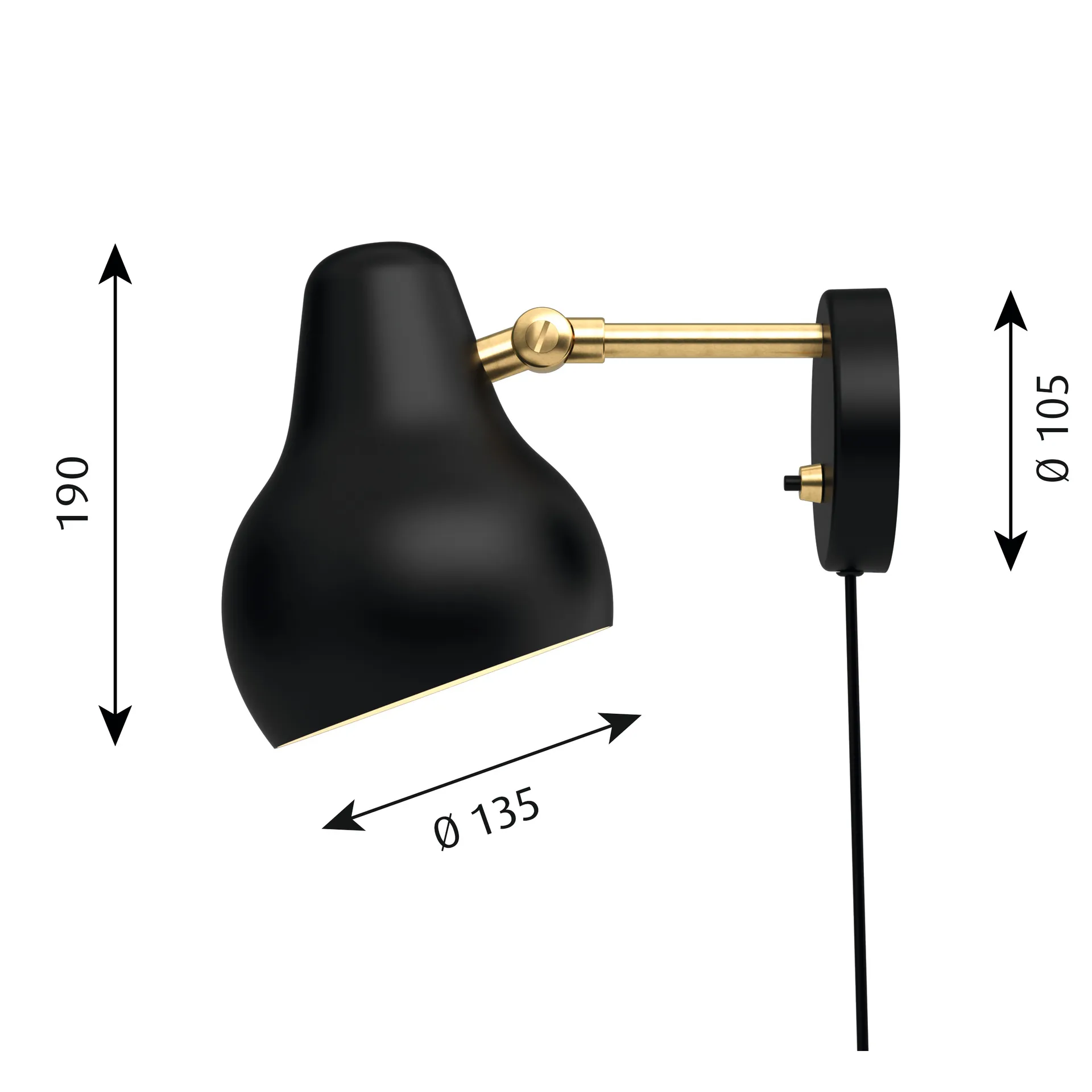 VL38 vägglampa, Svart Louis Poulsen