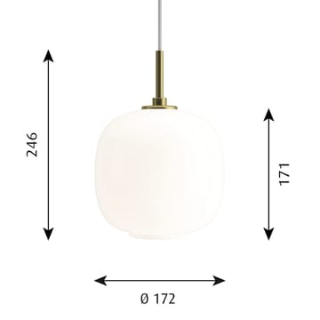 VL45 Radiohuspendel Ø17,5 cm - Brass-white opal glass - Louis Poulsen