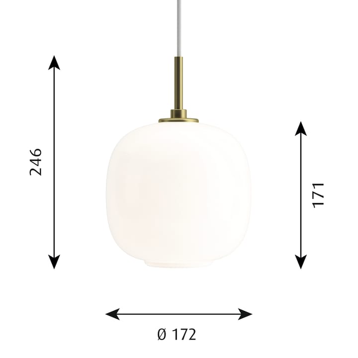 VL45 Radiohuspendel Ø17,5 cm, Brass-white opal glass Louis Poulsen