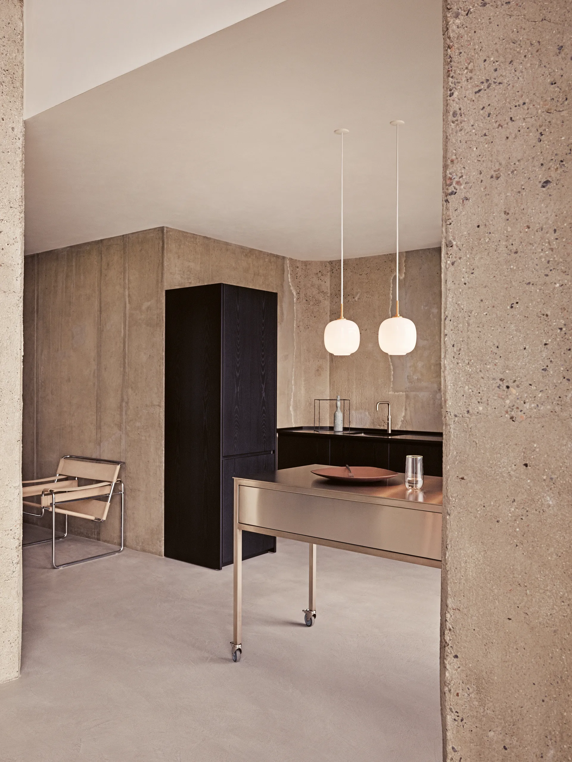 VL45 Radiohuspendel Ø17,5 cm, Brass-white opal glass Louis Poulsen