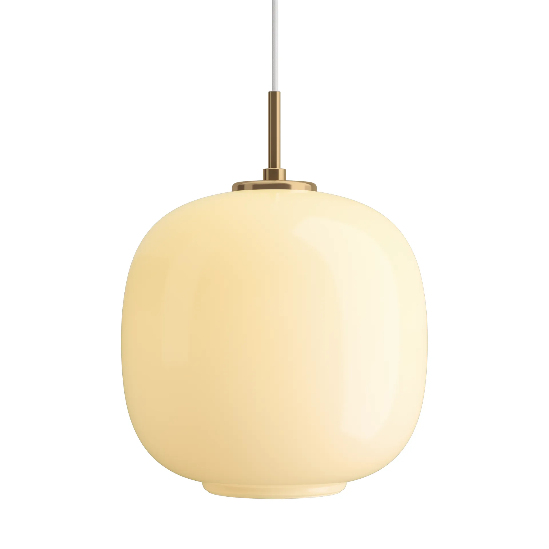 VL45 Radiohuspendel Ø25 cm, Brass-pale yellow glass Louis Poulsen