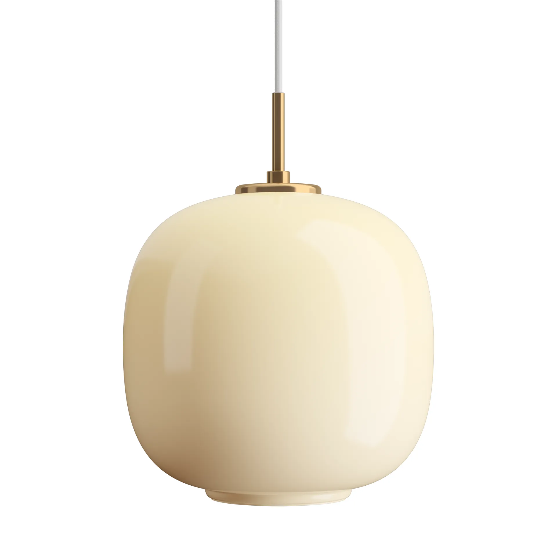 VL45 Radiohuspendel Ø25 cm, Brass-pale yellow glass Louis Poulsen