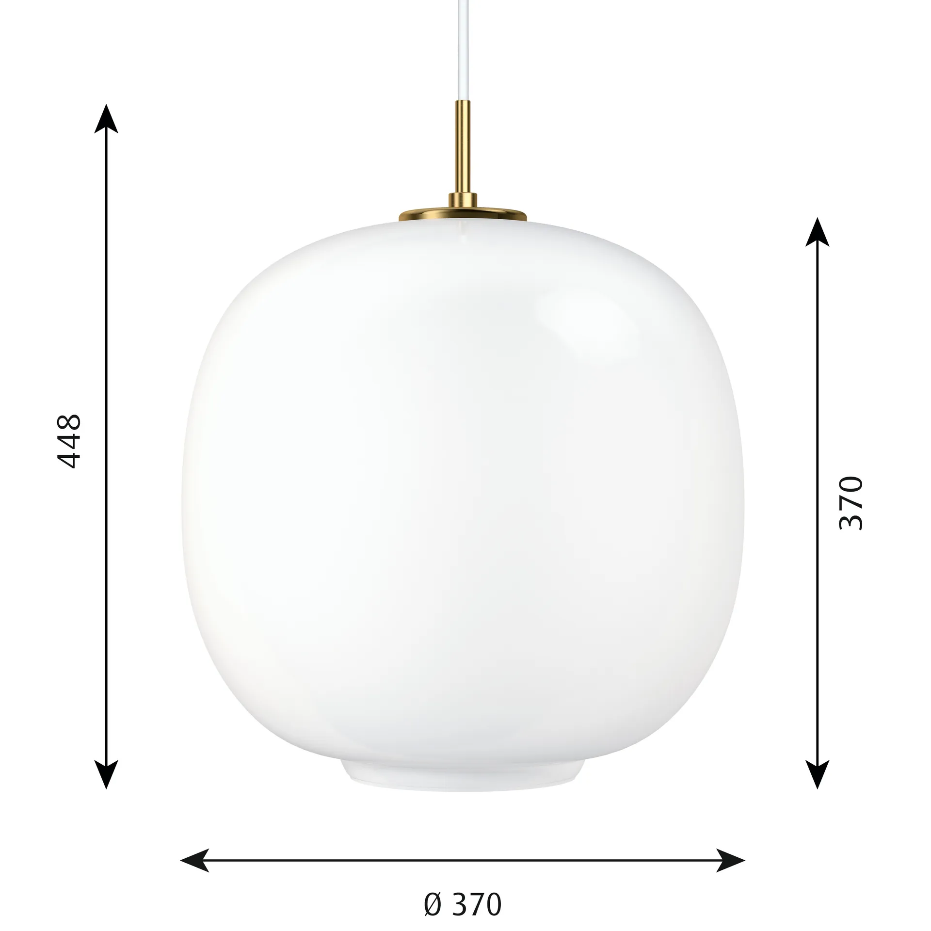 VL45 Radiohuspendel Ø37 cm, Brass-white opal glass Louis Poulsen
