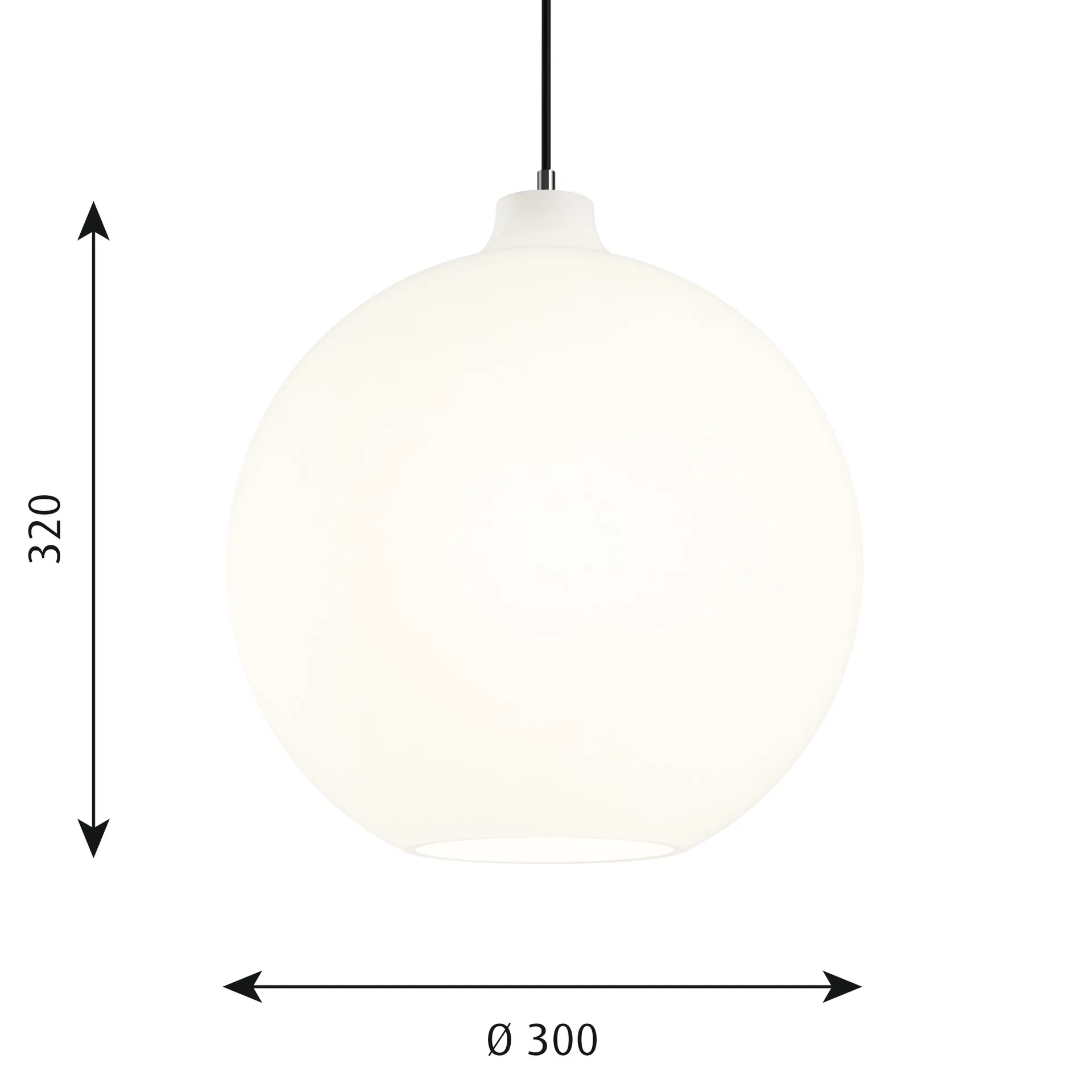 Wohlert pendel Ø30 cm, Vitt opalglas Louis Poulsen