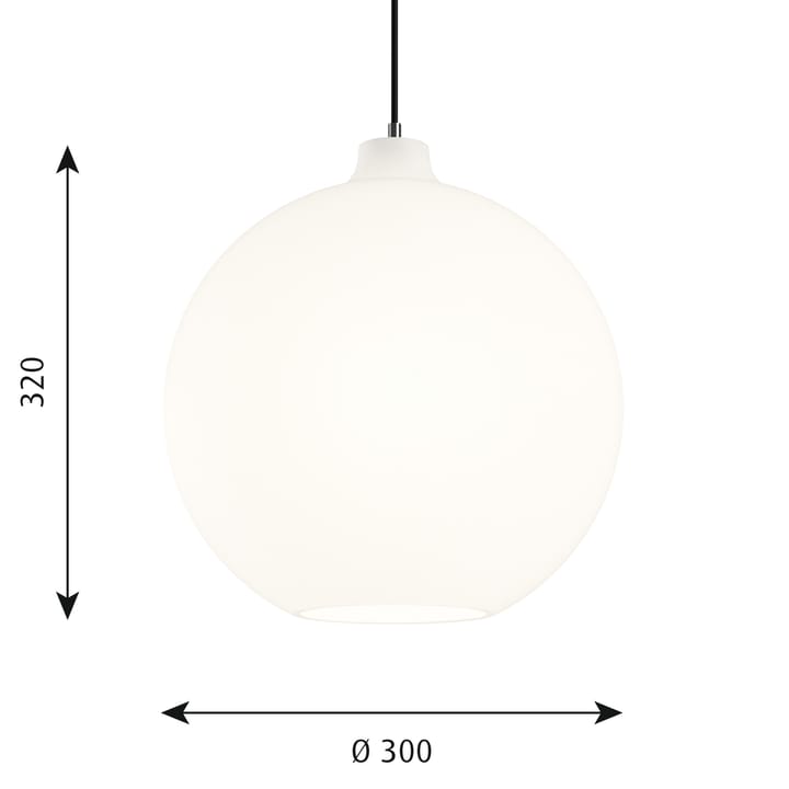 Wohlert pendel Ø30 cm, Vitt opalglas Louis Poulsen