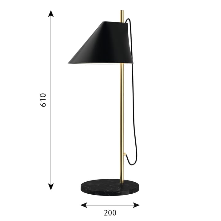 Yuh bordslampa, Svart-mässing Louis Poulsen