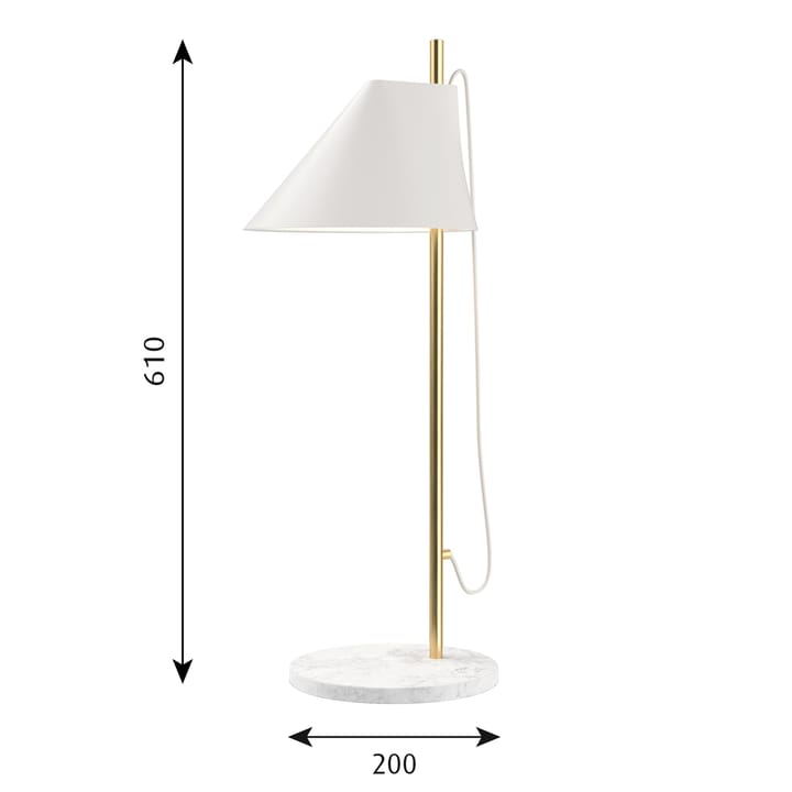 Yuh bordslampa, Vit-mässing Louis Poulsen