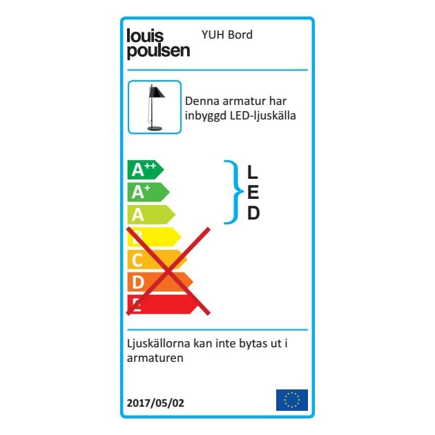 Yuh bordslampa, Vit-mässing Louis Poulsen