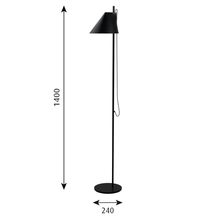 Yuh golvlampa, Svart Louis Poulsen