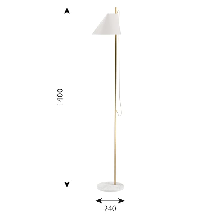 Yuh golvlampa, Vit-mässing Louis Poulsen