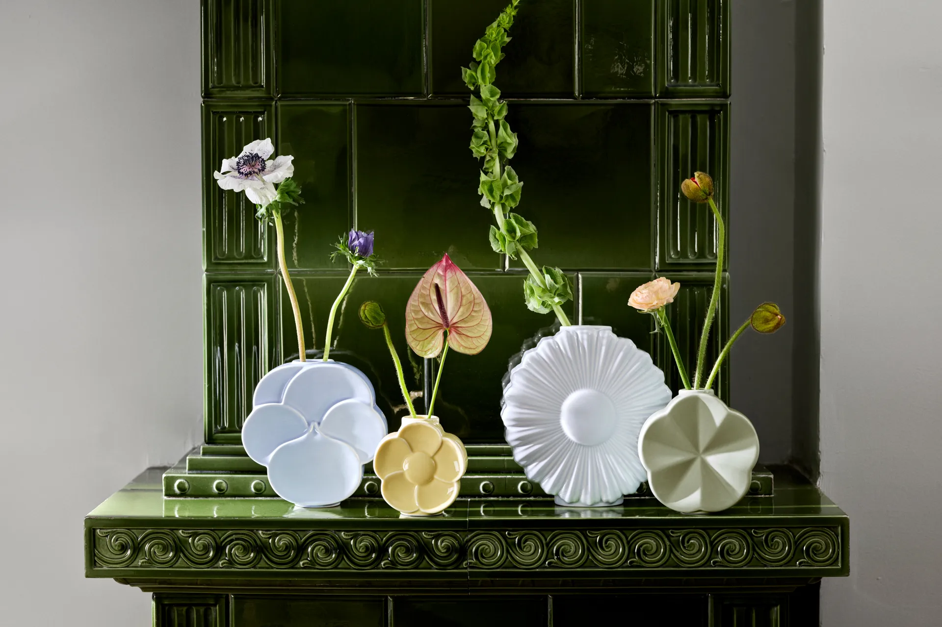 Flower vas, Styvmorsviol, 17 cm Lyngby Porcelæn