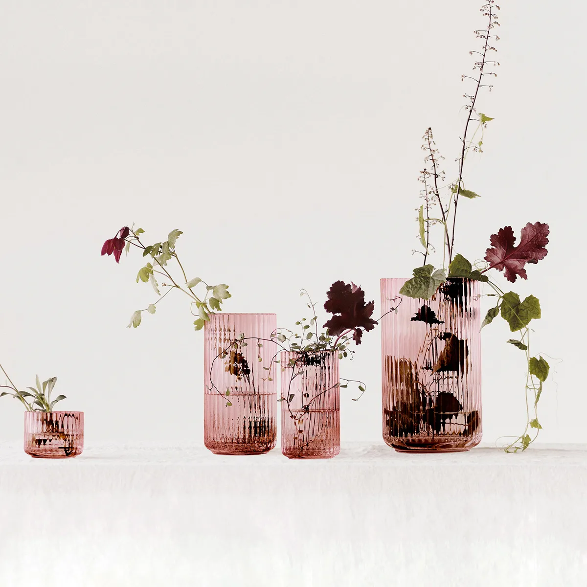 Lyngby vas glas burgundy, 38 cm Lyngby Porcelæn