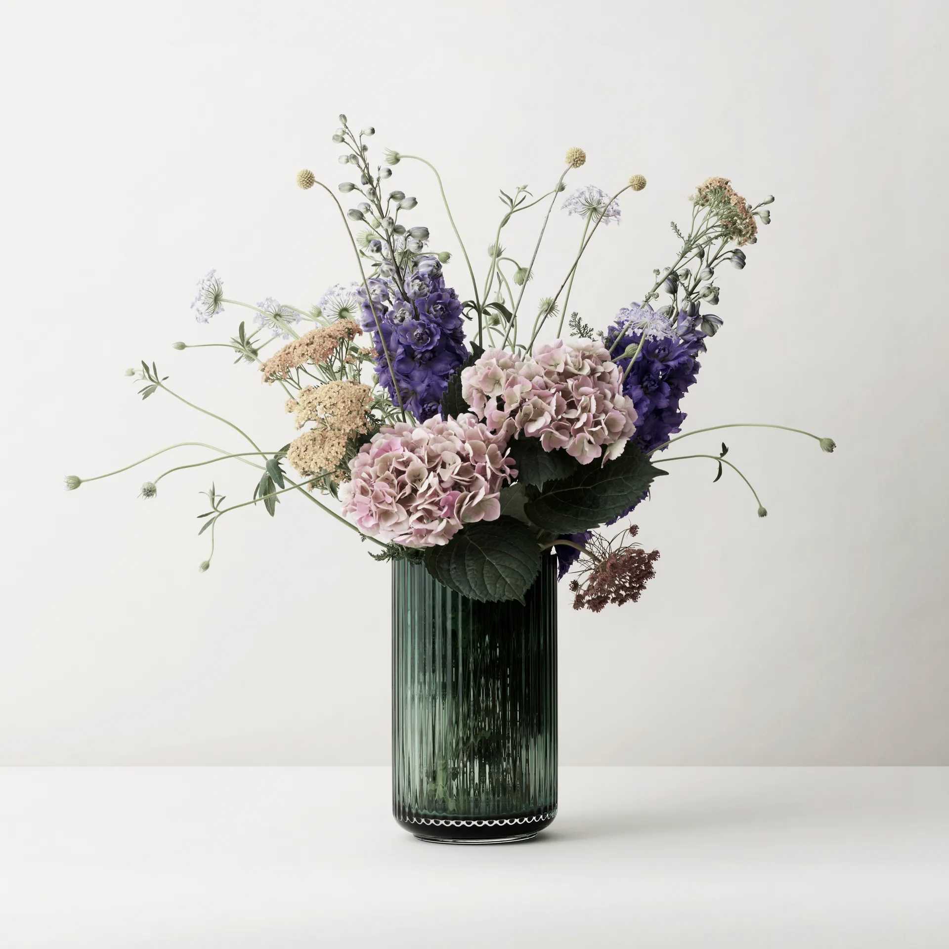 Lyngby vas glas grön, 20 cm Lyngby Porcelæn