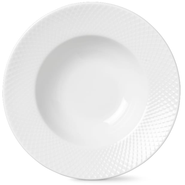 Rhombe djup tallrik vit - Ø 24,5 cm - Lyngby Porcelæn