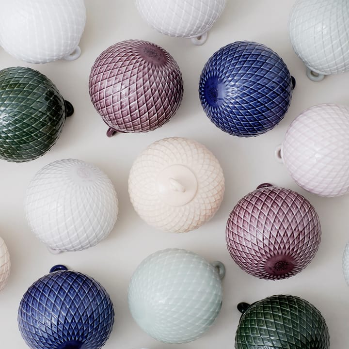 Rhombe julkula Ø7 cm, Röd Lyngby Porcelæn