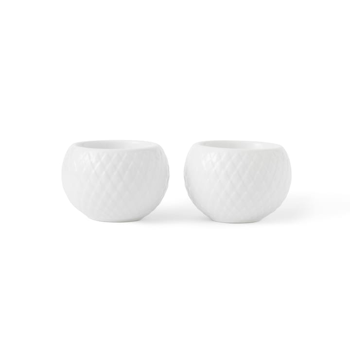 Rhombe ljuslykta �Ø6,5 cm 2-pack - Vit - Lyngby Porcelæn